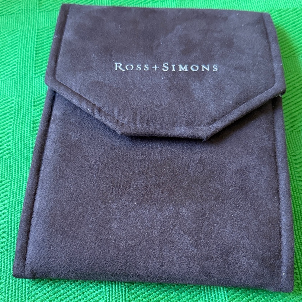 Ross-Simons Chocolate Suede Jewelry Necklace Presentation holder Pouch